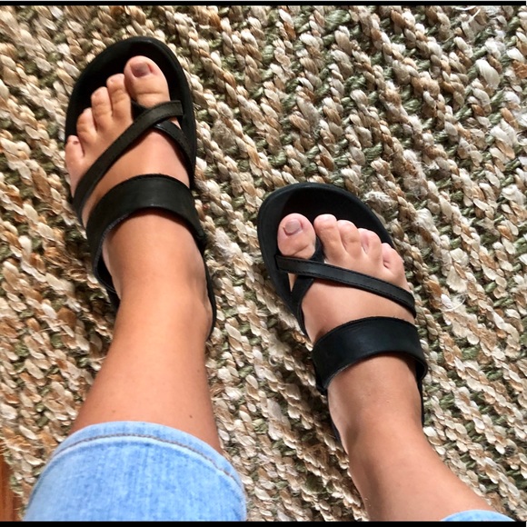 chaco sandals on feet